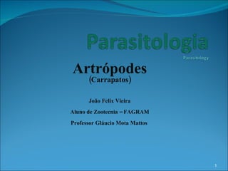Artrópodes (Carrapatos) João Felix Vieira Aluno de Zootecnia – FAGRAM Professor Gláucio Mota Mattos  