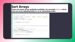 C# Array.pptx | Programming Languages | Computing