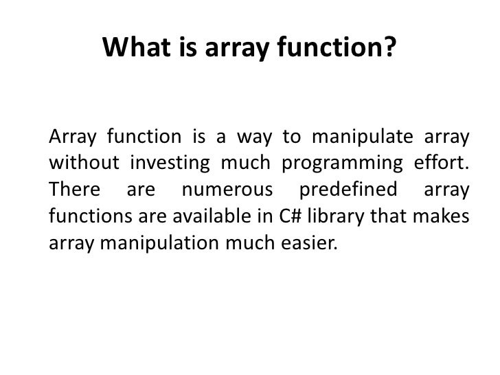 C# array function