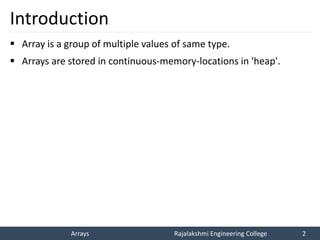 C# Arrays Presentation - Computer Science and Engineering Department | PDF