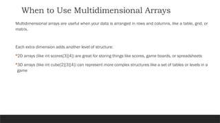 C Arrays for basic data structure analysis | PPTX