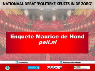 Enquete Maurice de Hond
peil.nl
#zorgdebat #nationaalzorgdebat
 