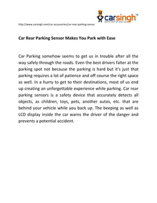 Car rear parking sensor