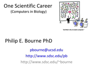 One Scientific Career  (Computers in Biology) Philip E. Bourne PhD [email_address] http://www.sdsc.edu/pb http://www.sdsc.edu/~bourne 