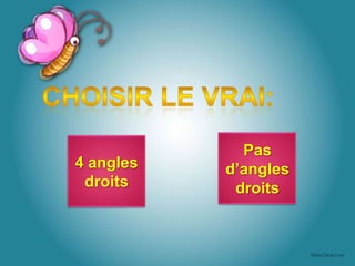 4 angles
droits
Pas
d’angles
droits