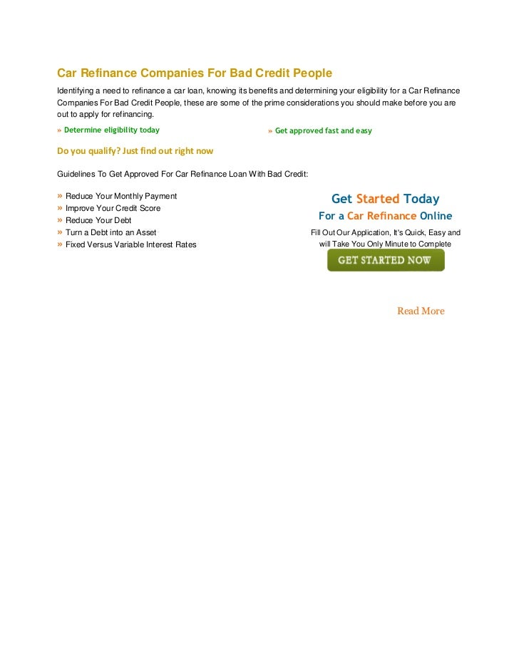 Car Loan Companies For People With Bad Credit Car Loan Companies For People With Bad Credit