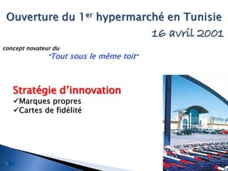 16 avril 2001
concept novateur du
               "Tout   sous le même toit"



   Stratégie d’innovation
   Marques propres
   Cartes de fidélité
 