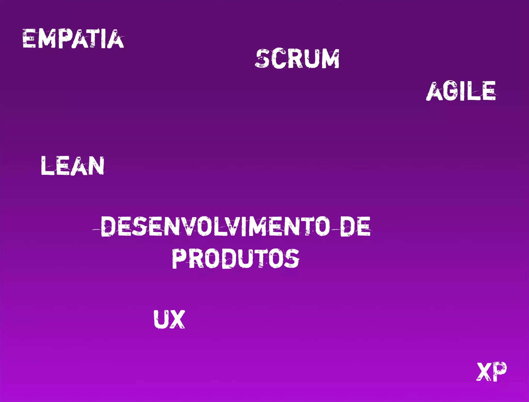 Empatia
               Scrum
                          agile

 lean

     desenvolvimento de
         produtos

          ux
                             XP
 