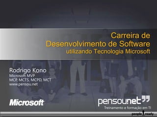 Carreira de
Desenvolvimento de Software
utilizando Tecnologia Microsoft
 