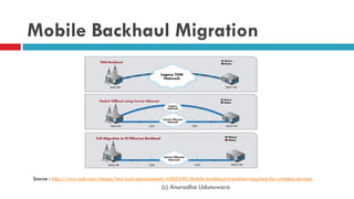 Mobile Backhaul Migration
(c) Anuradha Udunuwara
Source : http://www.edn.com/design/test-and-measurement/4405540/Mobile-backhaul-transition-required-for-wireless-services
 
