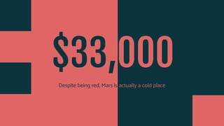 $33,000
Despite being red, Mars is actually a cold place
 