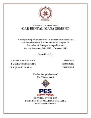 Car rental management system