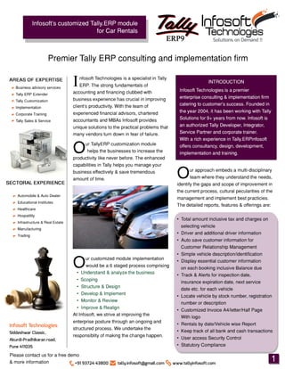 Infosoft's Tally ERP module for Car rental services