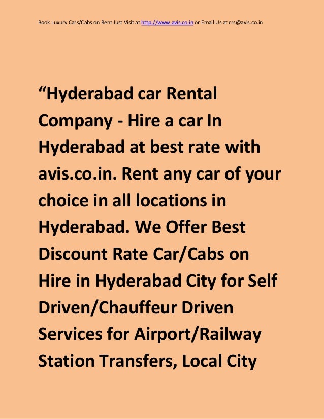 Car Rental Services in Hyderabad with Best Rates, Hyderabad Rent A Car