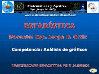 www.matematicasyajedrez.blogspot.com ESTADÍSTICA Docente: Esp. Jorge H. Ortiz Competencia: Análisis de gráficos  INSTITUCION EDUCATIVA FE Y ALEGRIA 