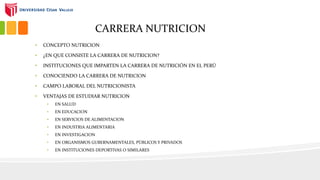 Carrera profesional de nutricion. comput opptx