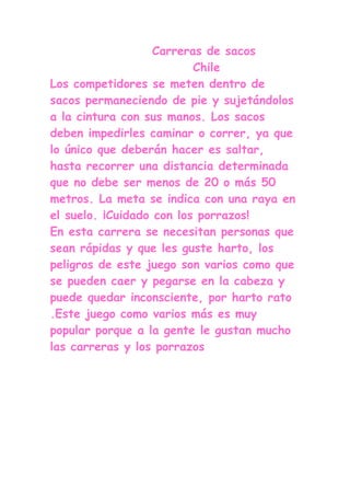 Carreras De Sacos