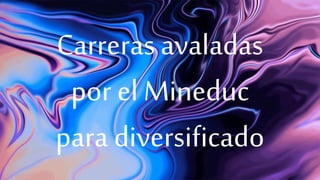 M
Carreras avaladas por el mineduc
Carreras avaladas
por el Mineduc
para diversificado
 