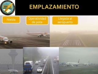 Niebla Operatividad
de pista
Llegada al
aeropuerto
 