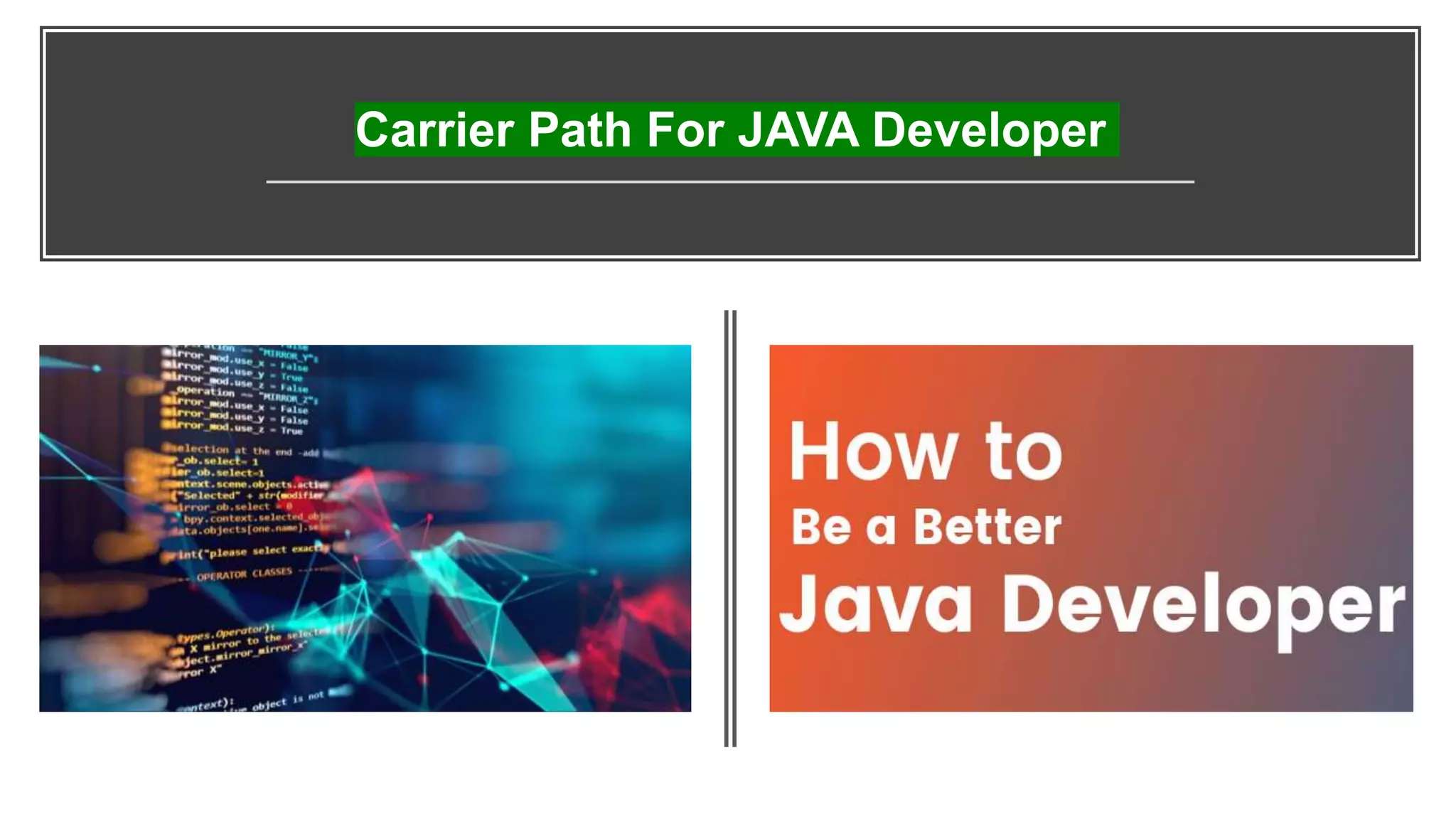 Carrier Advice for a JAVA Developer How to Become a Java Programmer | PPT
