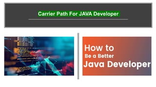 Carrier Path For JAVA Developer
 