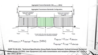 3GPP TS 36.101. “Technical Specification Group Radio Access Network. Evolved Universal Terrestrial
Radio Access (E-UTRA). User Equipment (UE) radio transmission and reception (Release 10)”. V10.2.1.
Mar. 2011. pp 21
 