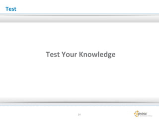 Test
Test Your Knowledge
14
 