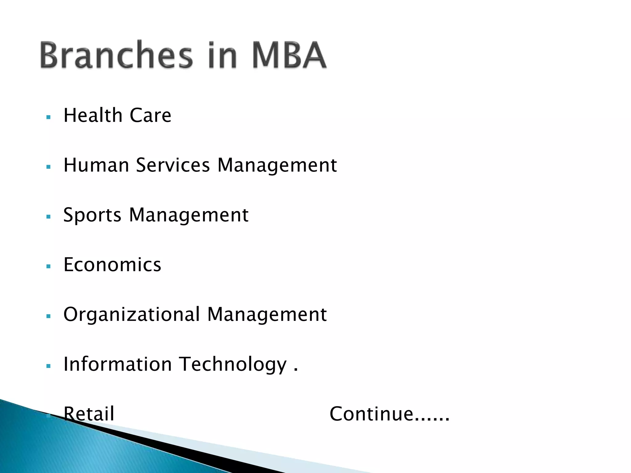  Health Care 
 Human Services Management 
 Sports Management 
 Economics 
 Organizational Management 
 Information Technology . 
 Retail Continue...... 
 
