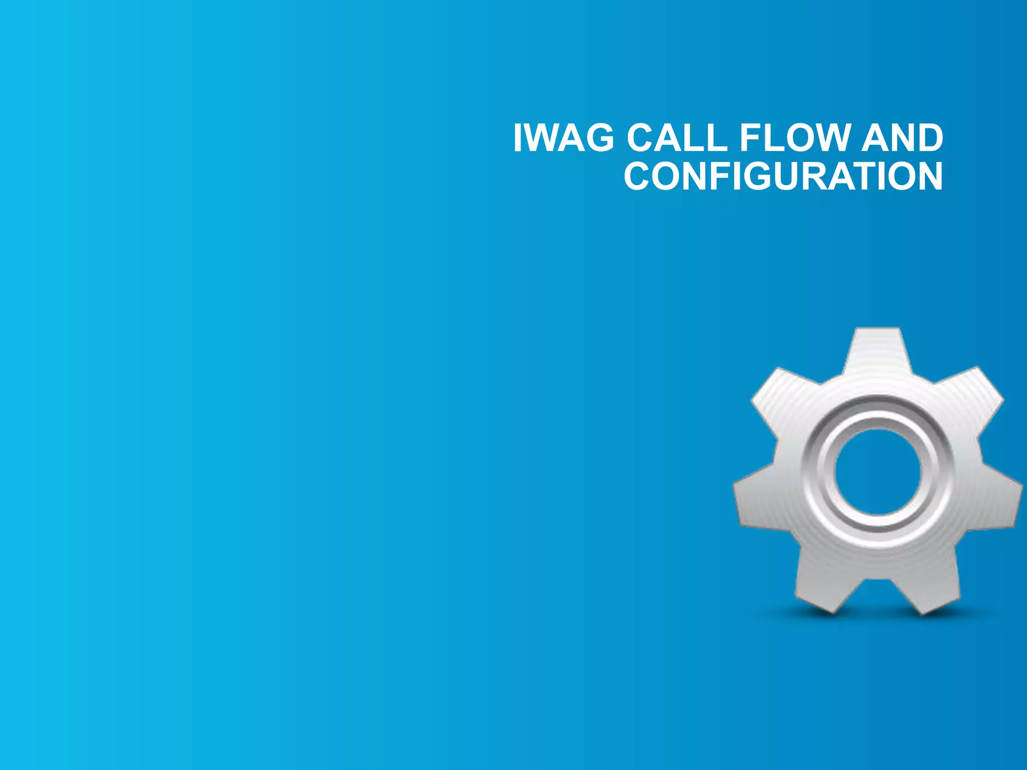 IWAG CALL FLOW AND
CONFIGURATION
 