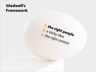Gladwell’s
Framework


               1. th
                      e rig
              2. a           ht p
                ...