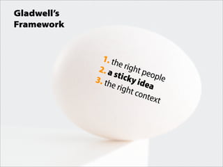 Gladwell’s
Framework


               1. th
                      e rig
              2. a          ht pe
                ...