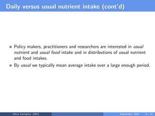 Assessing and Planning Nutrient Intakes