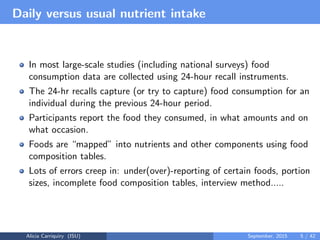 Assessing and Planning Nutrient Intakes