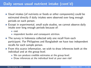 Assessing and Planning Nutrient Intakes