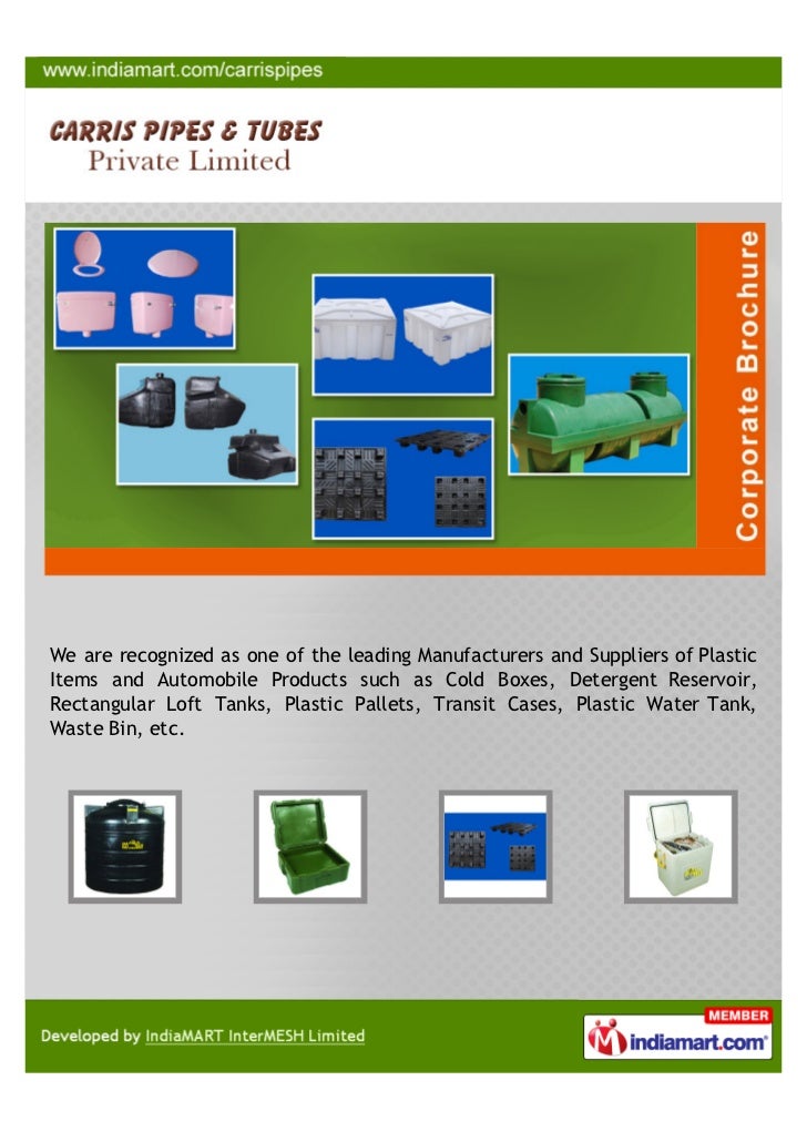 Carris Pipes & Tubes Private Limited, Coimbatore, Plastic Water Tank