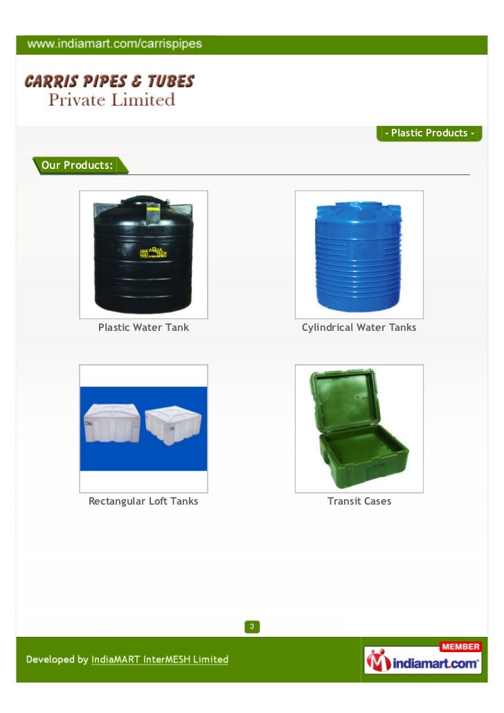 Carris Pipes & Tubes Private Limited, Coimbatore, Plastic Water Tank