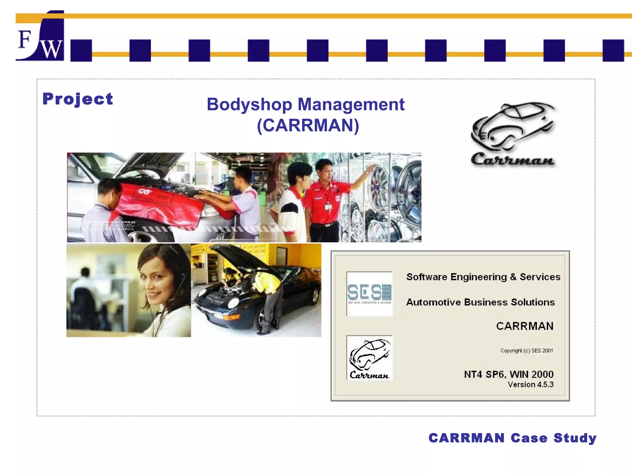 Carrman Case Study of a Body Shop application PPT