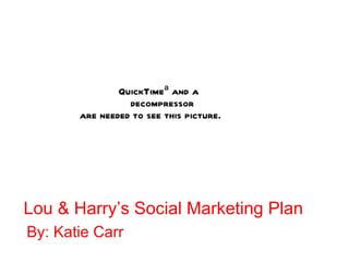 Lou & Harry’s Social Marketing Plan  By: Katie Carr 