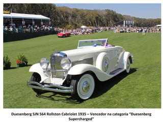 Duesenberg SJN 564 Rollston Cabriolet 1935 – Vencedor na categoria “Duesenberg
                                Supercharged”
 