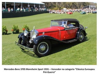 Mercedes-Benz 370S Mannheim Sport 1931 – Vencedor na categoria “Clássico Euroupeu
                                 Pré-Guerra”
 