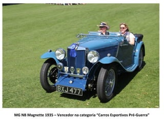 MG NB Magnette 1935 – Vencedor na categoria “Carros Esportivos Pré-Guerra”
 