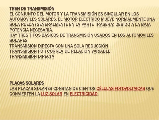Resultado de imagen para auto solar tren de transmicion