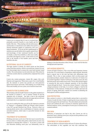 CARROTS and their role in skin and body health