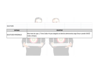 SOLICITUDES

ENTIDAD
SOLICITUDES PERSONALES

SOLICITUD
Mirar tema de cupos. // Tema Caldas HV para abogado con derecho administrativo Jorge Eliecer Laverde CHOCÓ
Caldas antioquia.

 