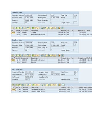 Carryforward with posting in SAP
