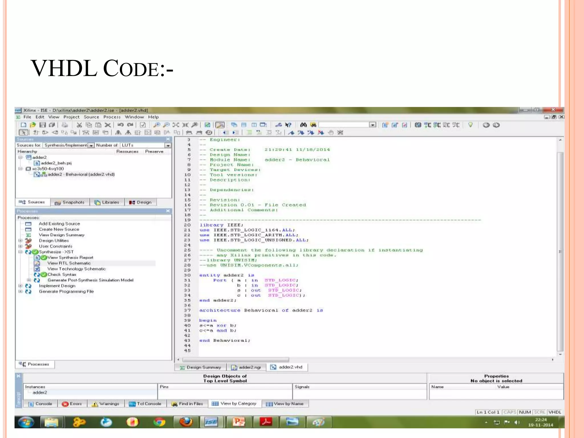 VHDL CODE:-
 