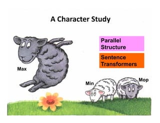 A Character Studyy
Parallel
Structure
Sentence
Transformers
MaxMax
Min
Mop
Min
 