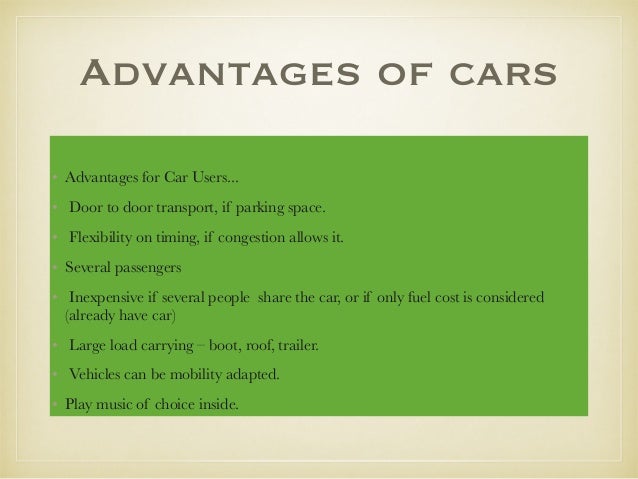 advantages of vehicles essay