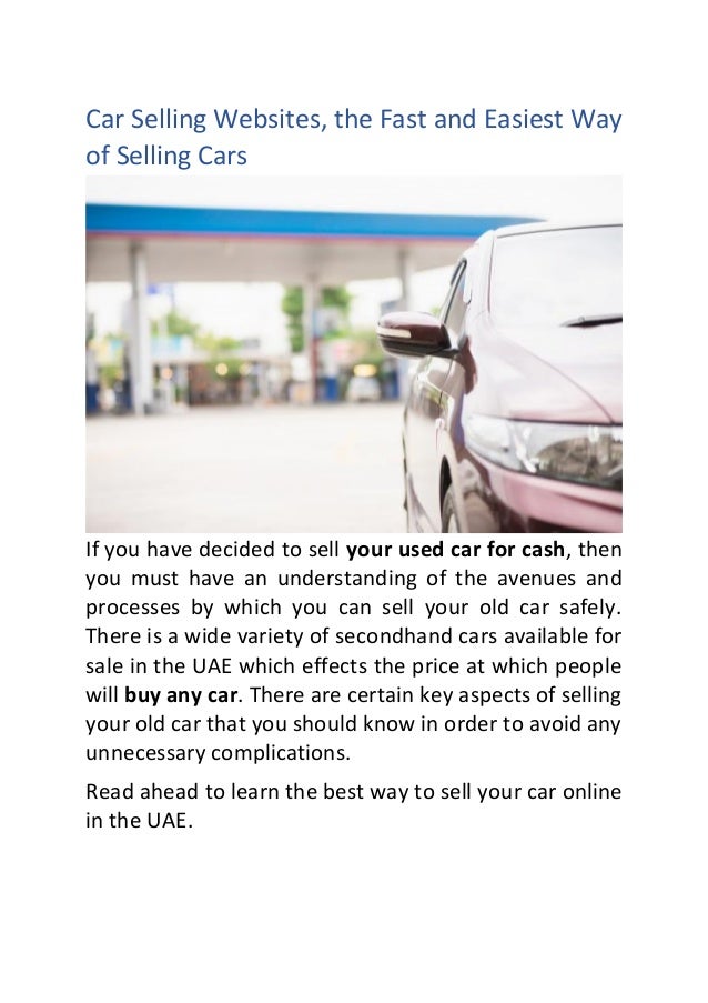 Car Selling sites, the Fast and Easiest Way of Selling Cars