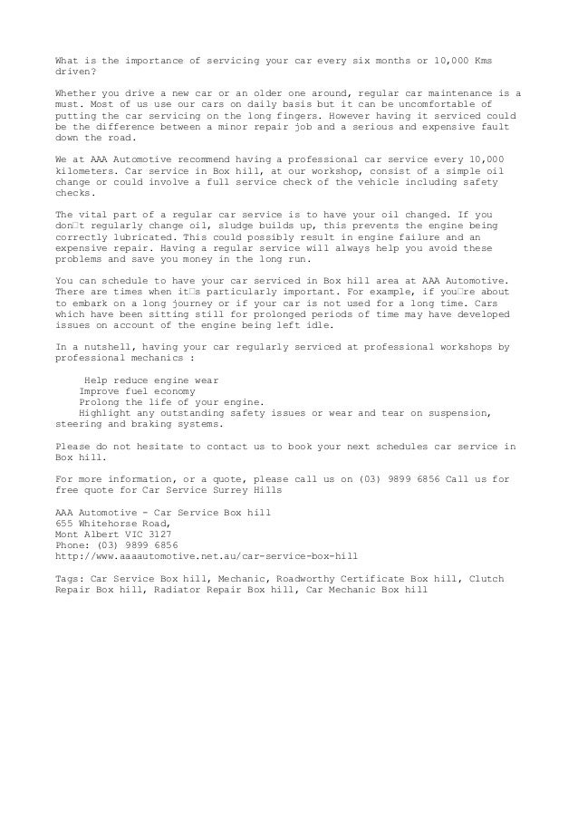 Car service box hill AAA Automotive